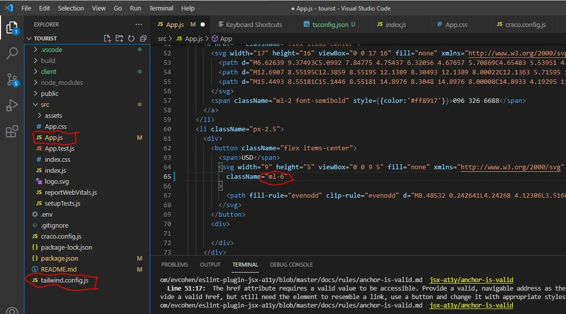 Tailwind CSS IntelliSense con completamento automatico o anteprima hover in VS Code