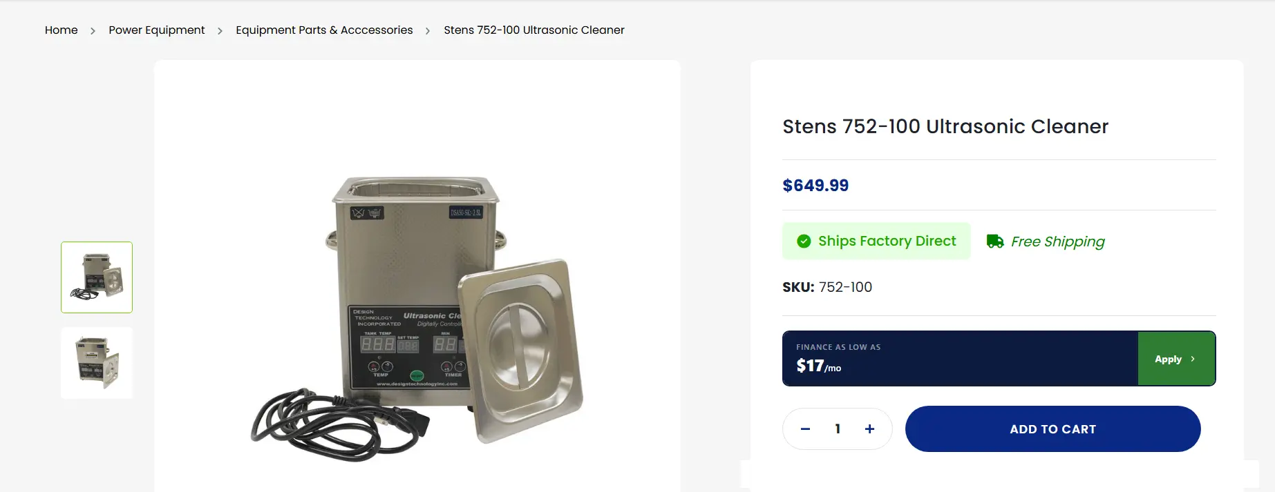 Modern product page with gallery and highlights